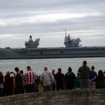 HMS Queen Elizabeth departs Portsmouth 18-Aug-2018