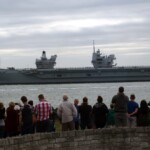 HMS Queen Elizabeth departs Portsmouth 18-Aug-2018 HMS Queen Elizabeth departs Portsmouth 18-Aug-2018