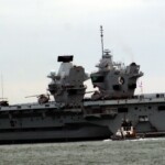 HMS Queen Elizabeth departs Portsmouth 18-Aug-2018