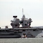 HMS Queen Elizabeth departs Portsmouth 18-Aug-2018